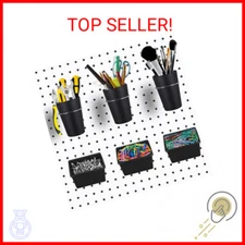 Kuhome 6 Sets Pegboard Bins Pegboard Cups with Hooks, Pegboard Hooks Assortment,