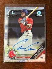 2019 Bowman Chrome Draft 1st Prospect Base Auto Cameron Cannon Boston Red Sox