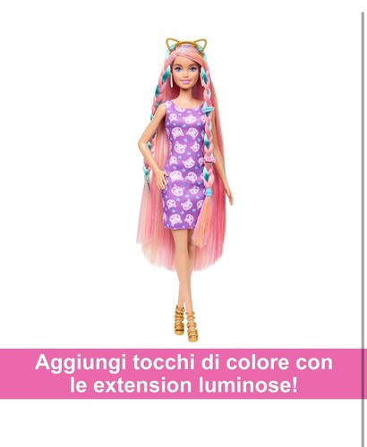 Barbie - Fun & Fancy Hair, bambola con lunghissimi capelli biondi 3 anni + JDC85 - Foto 2 di 3