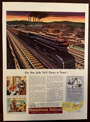 1941 PENNSYLVANIA RAILROAD Vintage Print Ad Train Pullman Luxury Coach