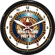 12.25" American Legion Personalized Wall Clock Military Patriotic Post  0724