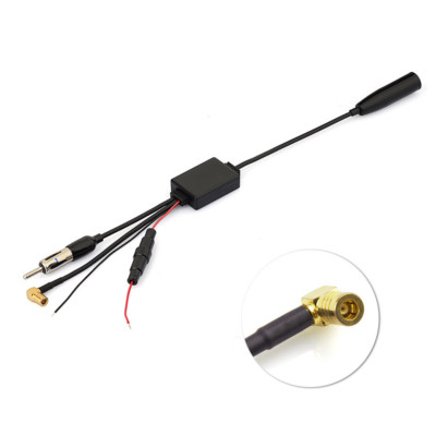Universal DAB FM AM Digital Radio Car Aerial Antenna Signal Splitter + Amplifier