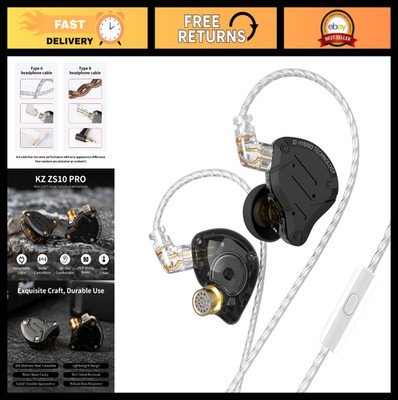 4BA 1DD In-Ear Monitors, Wired HiFi Earphones for Musicians, Matte Black with Mi