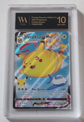 WAG Graded Gem Mint 10 2021 Pokemon Celebrations Flying Pikachu