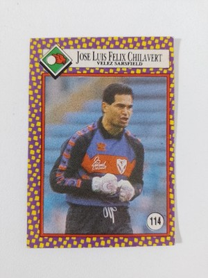 Jose Luis CHILAVERT #114 Cromy Futbolmania True Rookie Sticker Argentina 1993