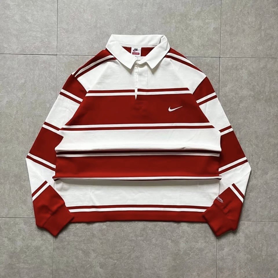 Supreme Nike Stripe Rugby Size Medium Fits A True Large Flawless Condition