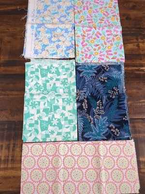 David Textiles and Connecting Threads Fabric, floral and beach themes. 6.3oz