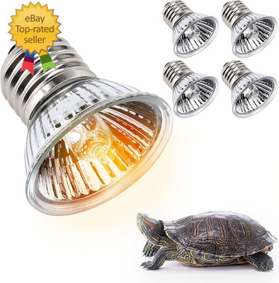 50W UVA+UVB Reptile Heat Lamp, 4 Pack Heat Lamp Light Bulbs for Reptiles