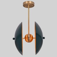 Image of Brass Chandelier Minimalist Finish – Bistro Pendant Light for Dining & Lobby