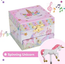 Jewelkeeper Unicorn Musical Jewelry Box for Girls with 1 Drawer