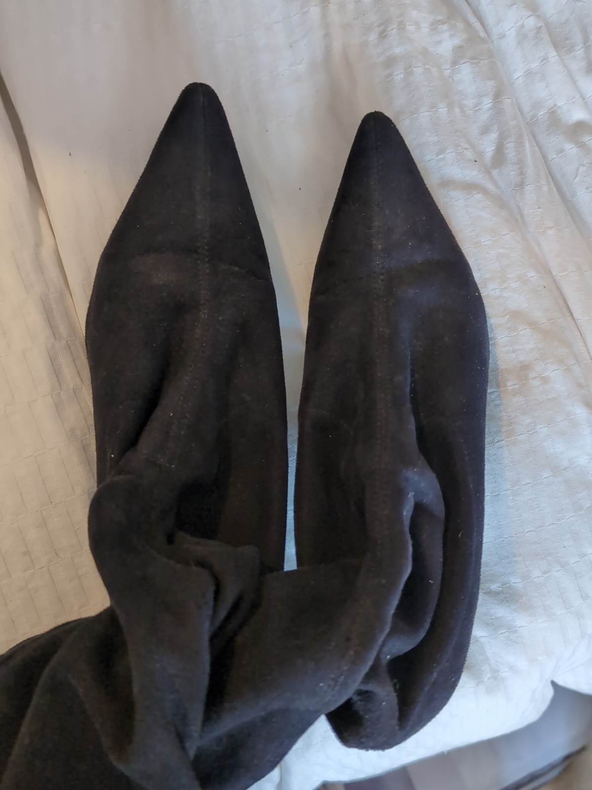 Next 6 Slouch sock Boots Faux Suede Kitten Heel image 8