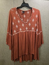 Torrid Orange Tunic With White Details Size 3