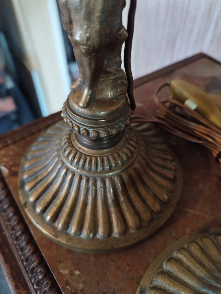 Paire de Pieds de Lampes en Bronze - Photo 2/4