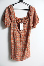 Boohoo Womens Floral Tie Mini Dress - Red - Size 14 NEW (j17)