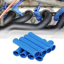Spark Plug Heat Shield 2500F 8pcs 6in Wire Boot LS1 LS2 SBC BBC Blue