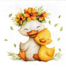 (2) Two Paper Lunch Napkins for Decoupage/Mixed Media - Lovely Spring Families