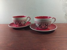 2x Whittard Of Chelsea Large 500 ml Cup & Saucer Jumbo Coffee Colourful Latte