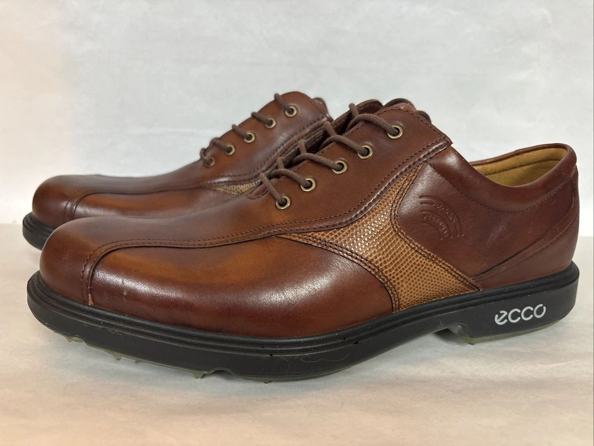 Ecco Golf Shoes Men\'s 8 42 Brown Leather Low Top Athletic Spikeless Sneakers ECCO Leather Upper Brown Golf Shoes for Men for sale | eBay main image 3