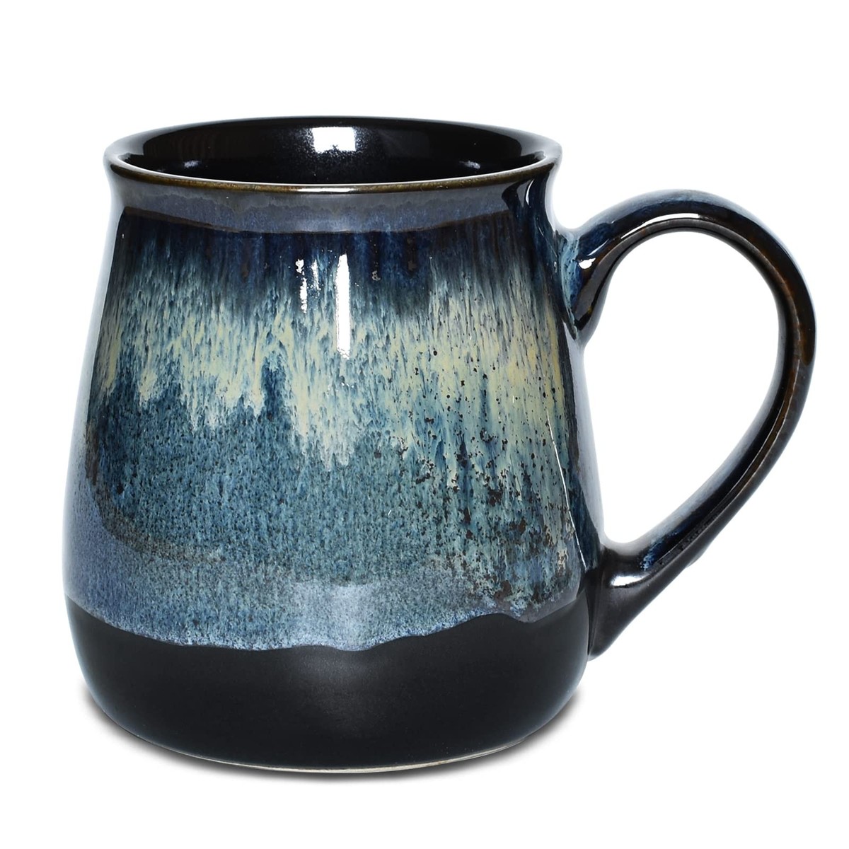 Large Ceramic Coffee Mug, Blue Big Tea Cup for Office and Home, 21 Oz,  Dishwa