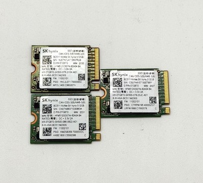 512GB SK HYNIX BC511 HFM512GDGTNI-82AOA 2230 NVME SSD 90-99% HEALTH LOT OF 3