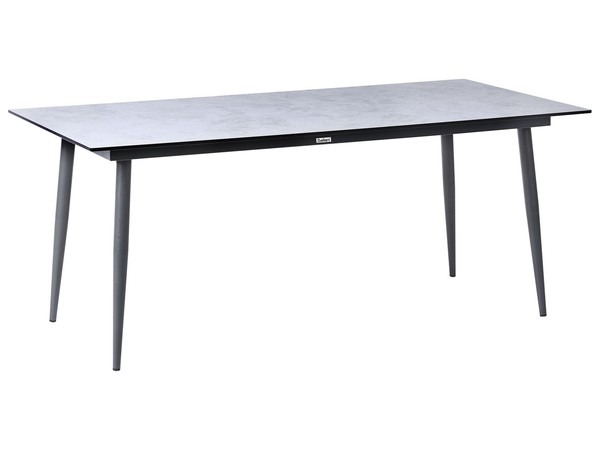 Gartentisch Hpl Steinoptik Hellgrau Rechteckig 180X90 Cm Mit Metallgestell Dunke-image