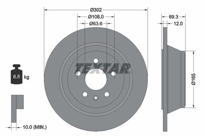 TEXTAR 92168403 Brake Disc for VOLVO