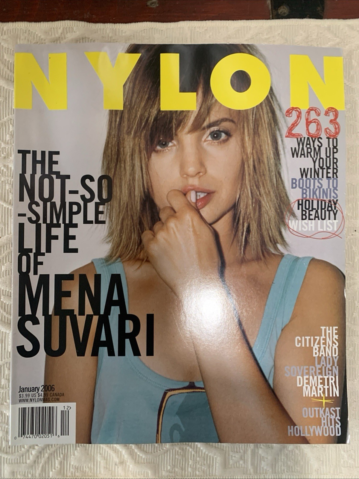 Nylon Magazine January 2006. Mena Suvari Cover. Very Good Condition NO Label.
