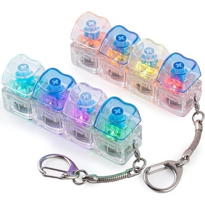 2 PCS Keyboard Fidget Toy with Heart Keycaps and RGB Lights, 4-in-1 Button
