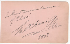 Emma Albani Signed Page 1908 / Autographed / Opera Singer