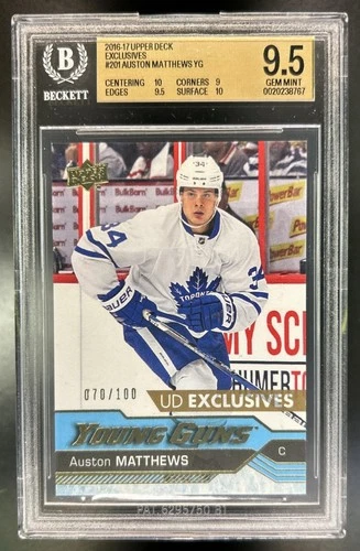 2016-17 Upper Deck Auston Matthews Young Guns UD Exclusives RC #/100 BGS 9.5