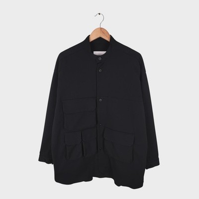 A+ TOKYO Herren schwarz hergestellt in Japan mehrere Taschen Utility Overshirt Jacke