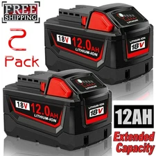 2X For Milwaukee for M18 18V Battery 48-11-1860 Lithium 12.0AH Extended Capacity