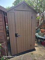 Keter Manor 4x6 Apex Plastic Shed Brown garden Storage