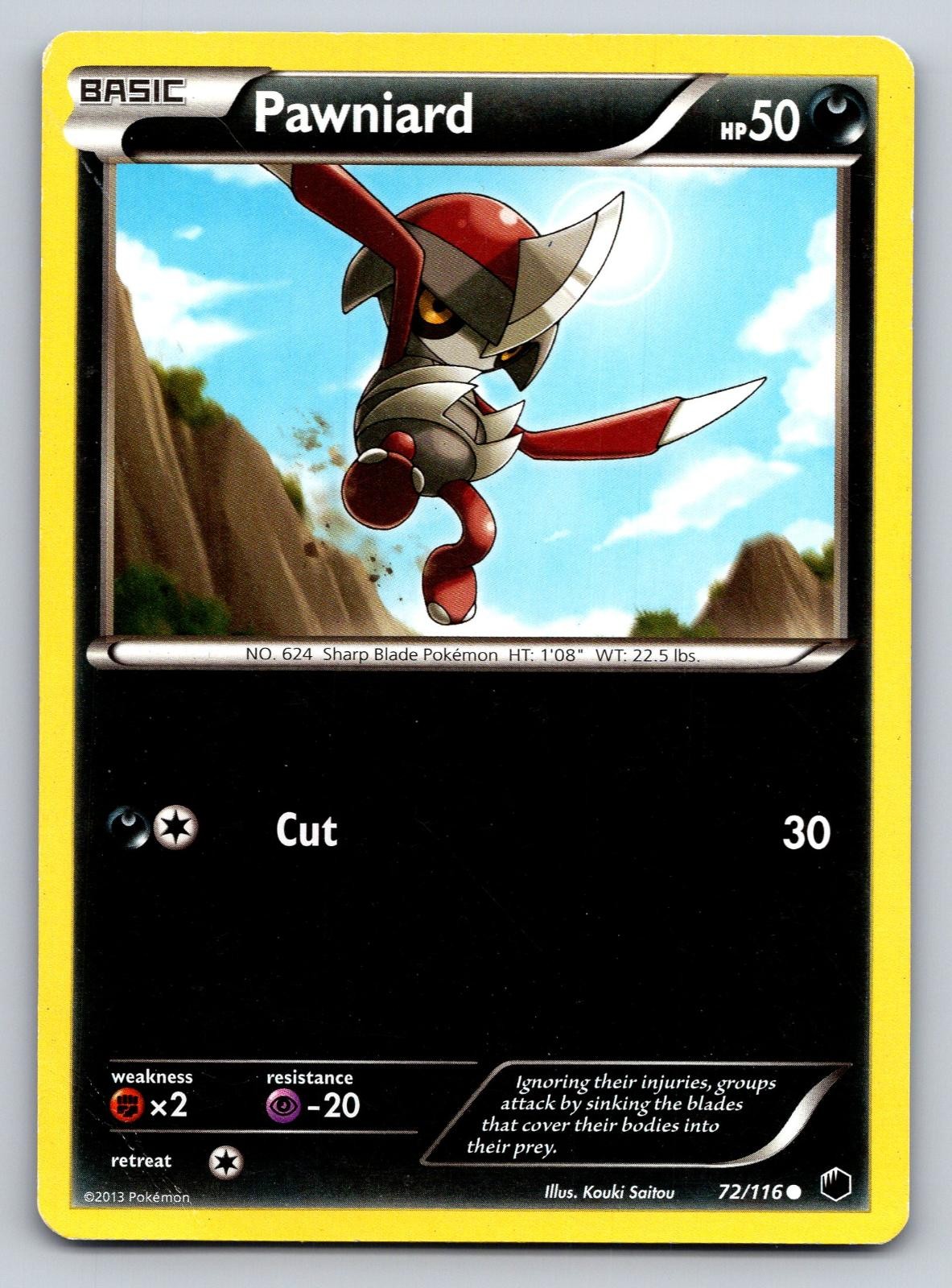 Pawniard 72/116 Common Plasma Freeze Pokemon Lightly Played