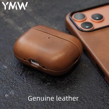 YMW Genuine Leather Case for AirPods Pro 3 Luxury Cowhide Cases Wireless Bluetoo