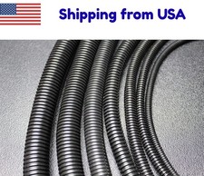 1/8 Split Wire Loom Tubing - 10 ft Black Conduit - Heavy Duty Polyethylene
