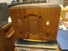 Radio de tubo de madera Magneto American Bosch modelo 420 1935 antiguo enciende