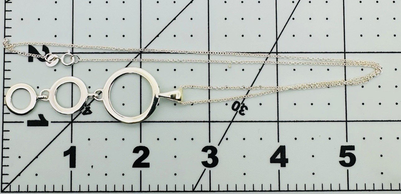 Modern Sterling Silver Interlocking Open Loop Cir… - image 4