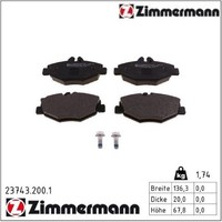 Zimmermann 23743.200.1 Bremsbelagsatz FüR Scheibenbremse Bremsbelagsatz