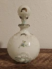 Milk Glass Antique Barber Perfume Decanter W/Stopper Scroll Pattern Dithridge?