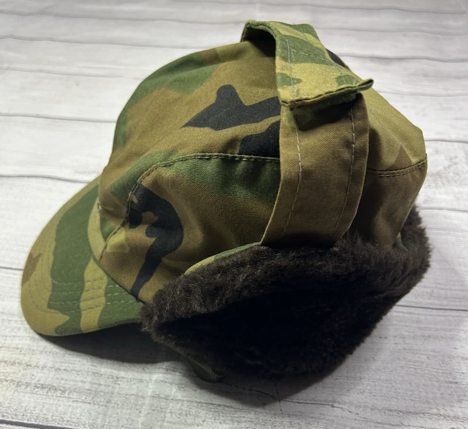 Vintage Cabela's Camouflage Trapper Hat Thinsulate 3M Ear Covers Made In USA - Image 3 of 4