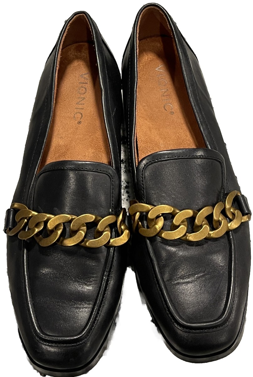 Vionic Mizelle Black Leather Loafers Shoes Women display picture 2