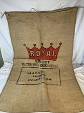 Authentic Royal Select Mayan Coffee Bean Burlap Jute Sack Bag 28" x 44