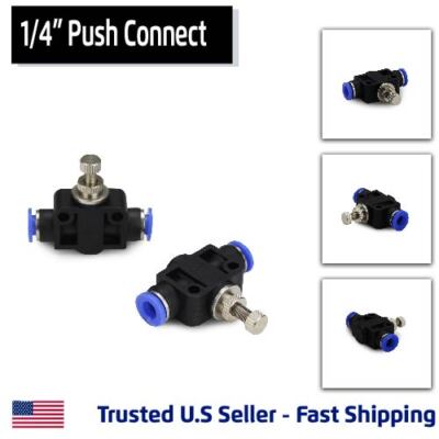 2 Pack, Inline Air Flow Speed Control Valve Push Connect 1/4'' Tube