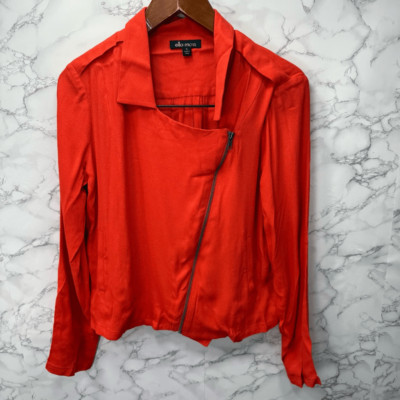 Ella Moss Women s Crepe Moto Jacket sz M # G788