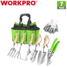 WORKPRO 7PC Garden Tool Set Heavy Duty Stainless Steel Garden Tool Wooden Handle
