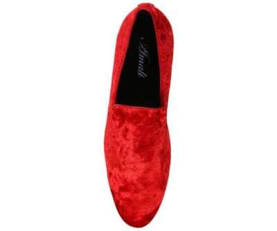 MEN\'S AMALI HAUSER2 BURGUNDY CRUSHED VELVET SLIP ON DRESS SHOE SIZE 14D. Men main image 3