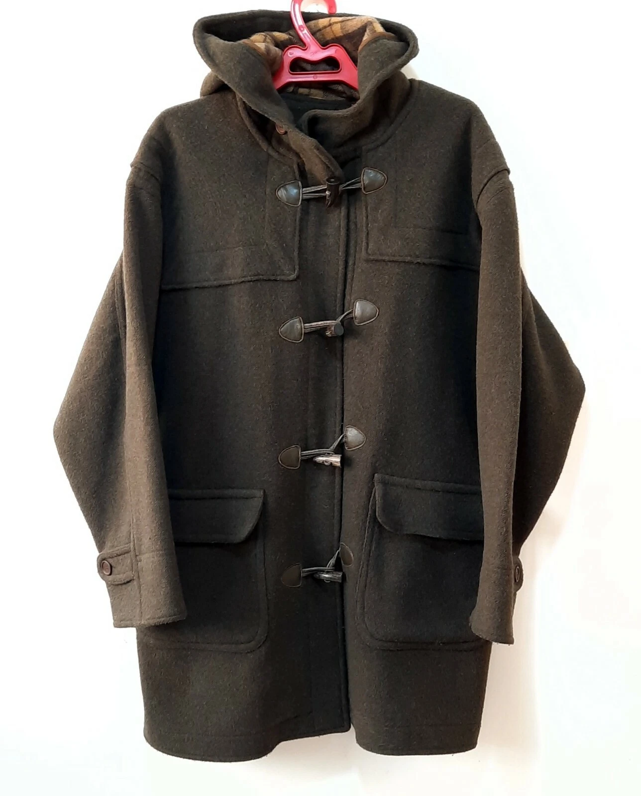 SAINT LAURENT (YSL) Cappotto borsone Yves Saint Laurent con cappuccio verde oliva taglia L