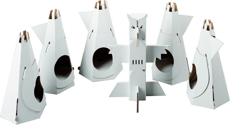 Karton Bastelset Indianer Lager Tipee Zelt Kreativ Malen Totem Pfahl Spielen