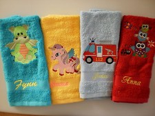 Kinderhandtuch bestickt,Wunschname,Wunschmotiv